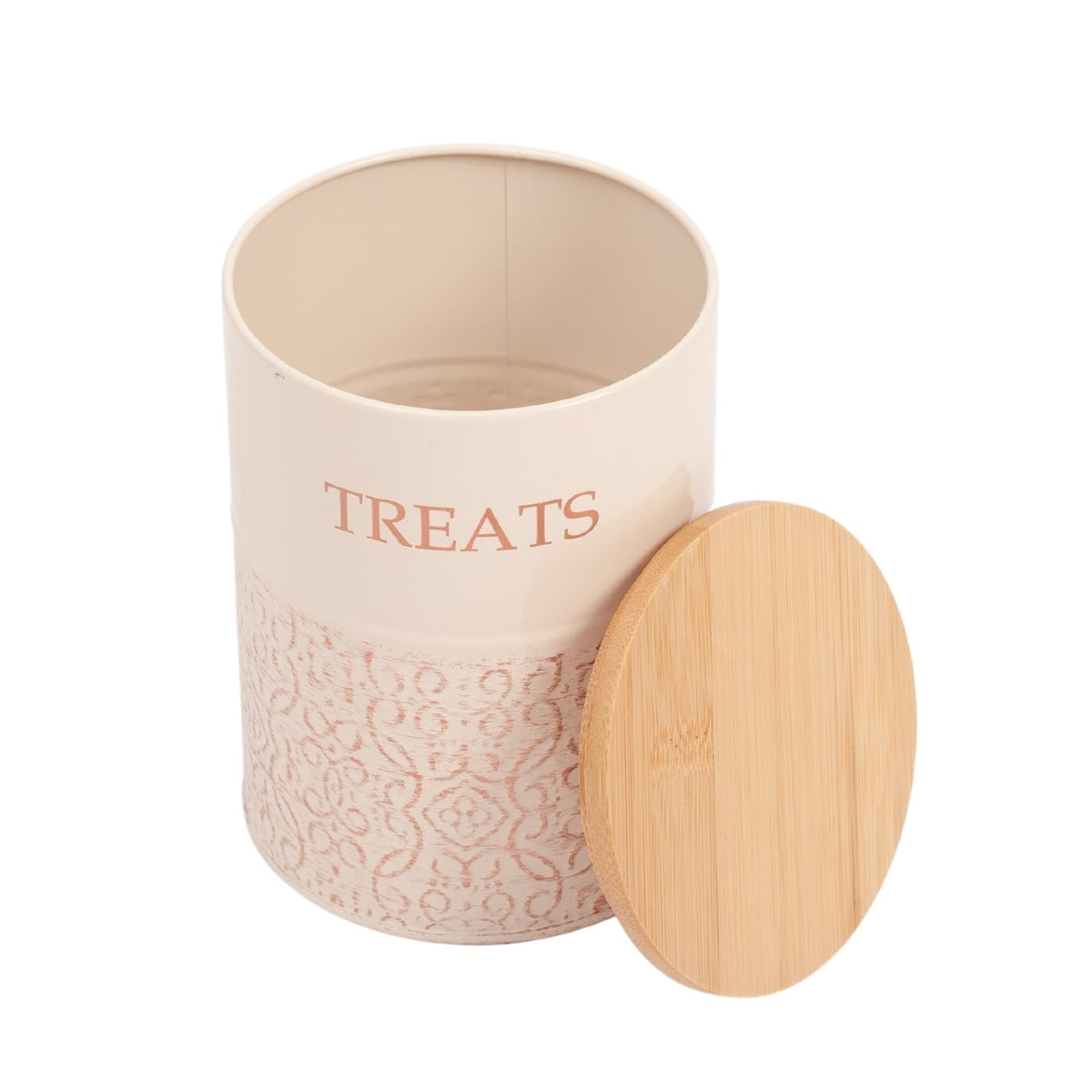 White Swan Treat Canisters with Bamboo Lids, Set of 2
