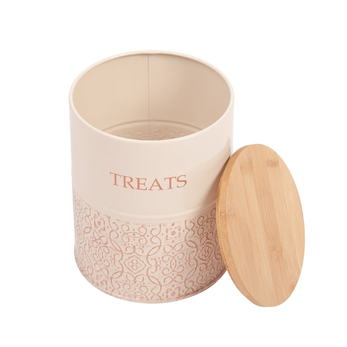 White Swan Treat Canisters with Bamboo Lids, Set of 2