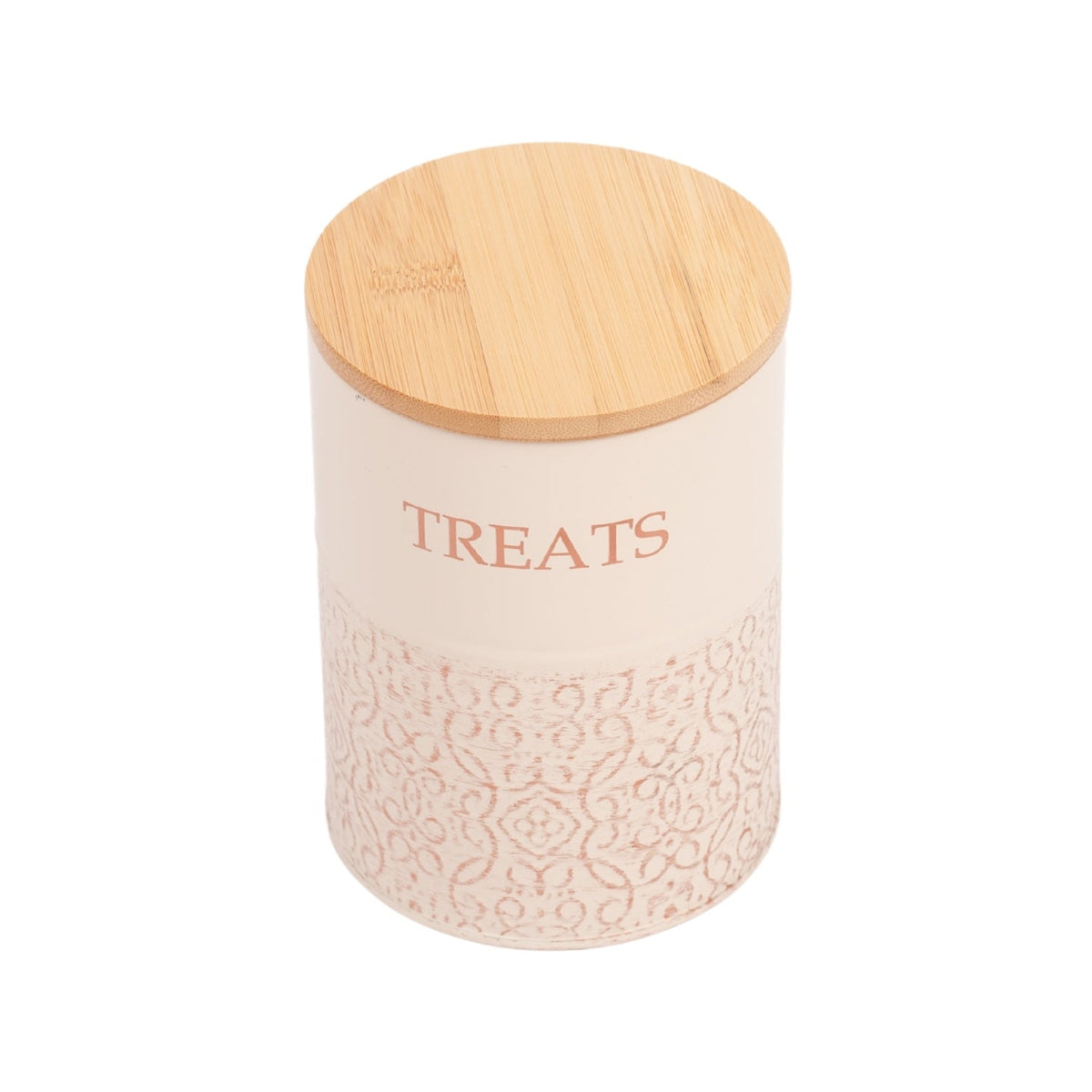White Swan Treat Canisters with Bamboo Lids, Set of 2