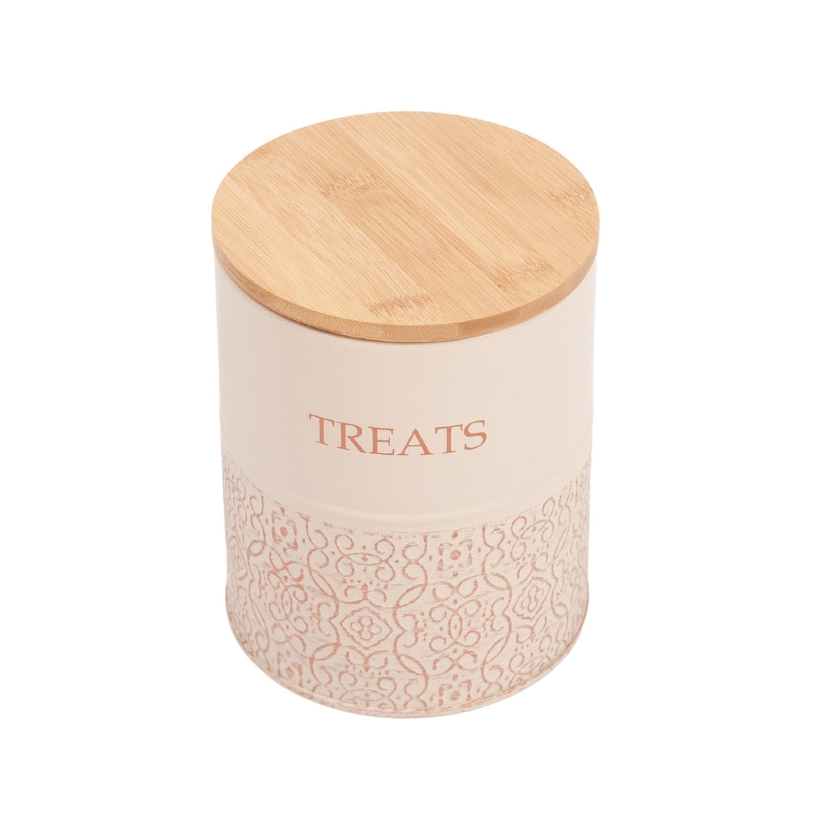 White Swan Treat Canisters with Bamboo Lids, Set of 2