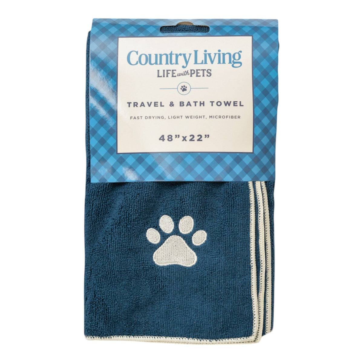 Marine Blue Microfiber Dog Bath Towel, 48 x 22 in