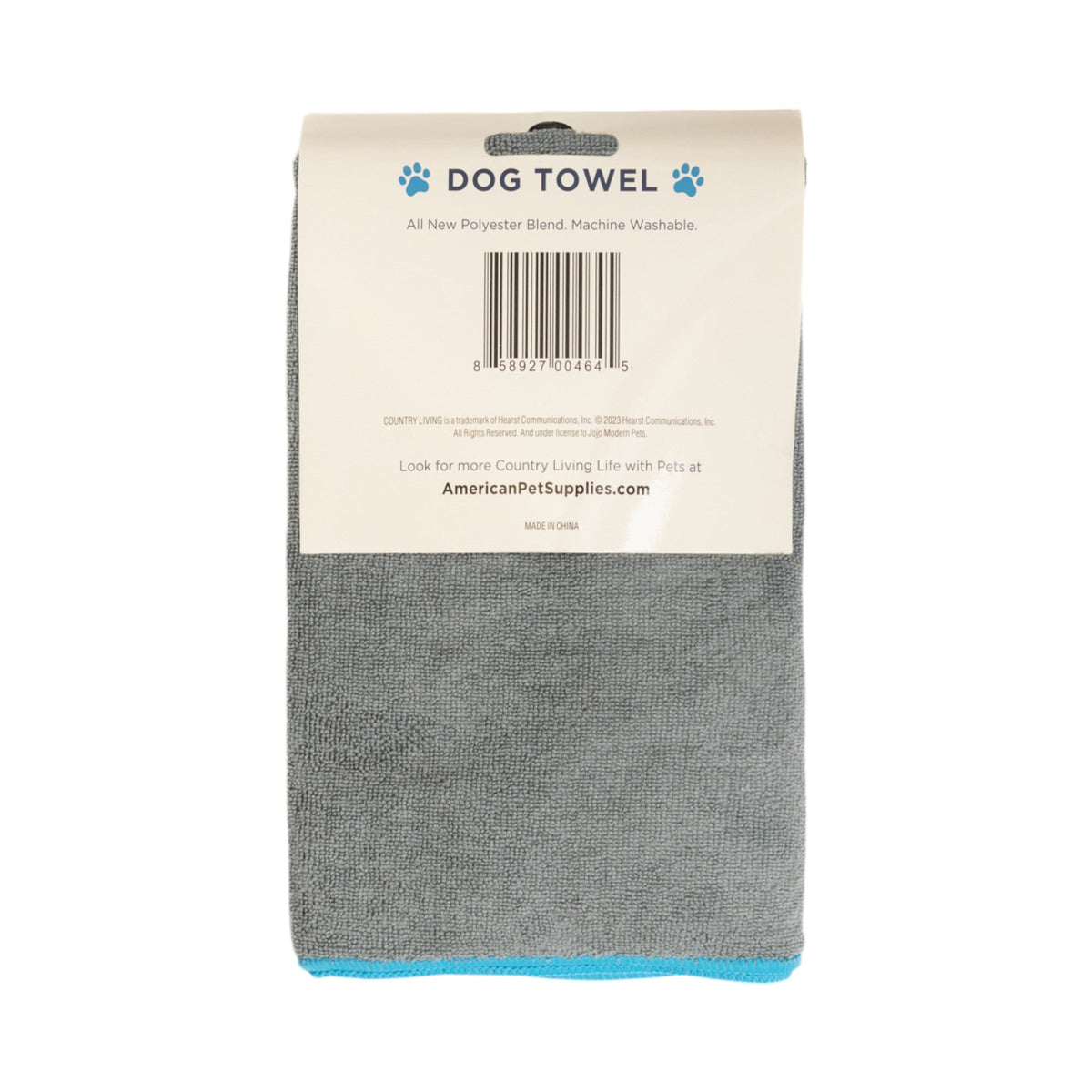 Gray Microfiber Dog Bath Towel, 48 x 22 in