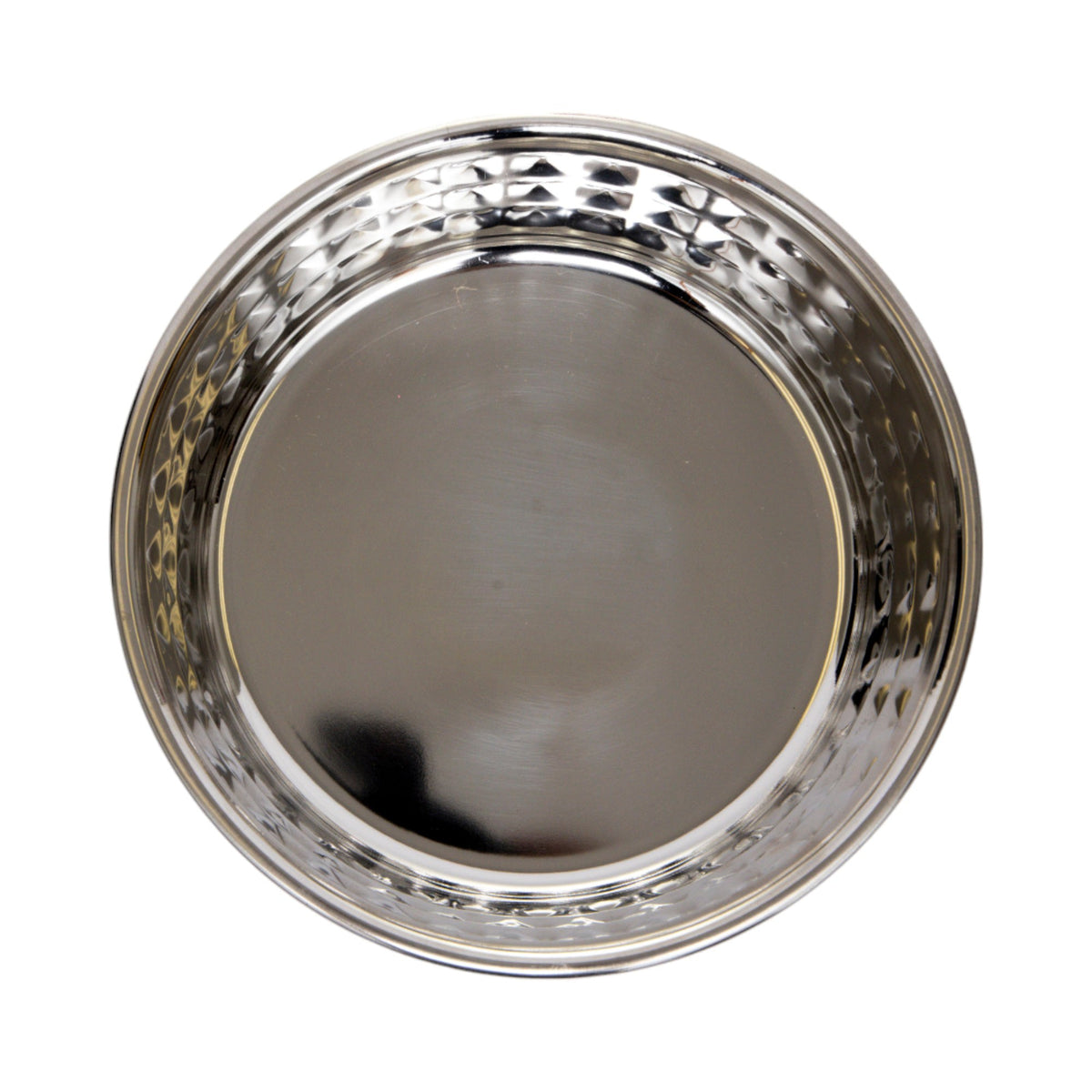 Rose Quartz Hammered Steel Dog Bowls, 64 oz, Set of 2