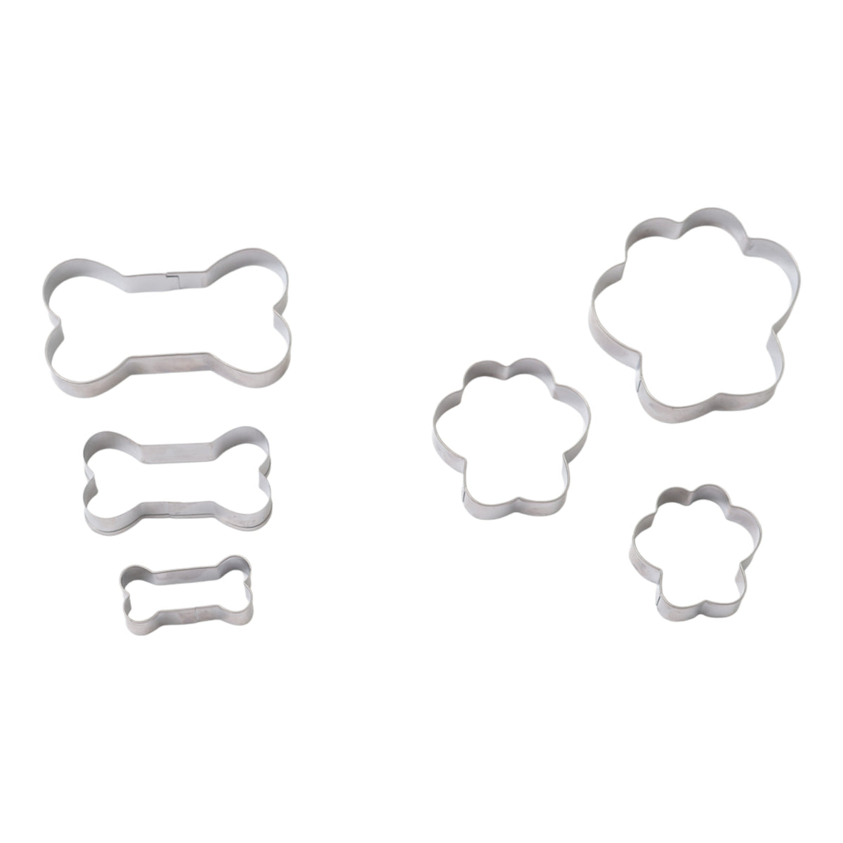 6-Piece Stainless Steel Dog Treat Cookie Cutter Set