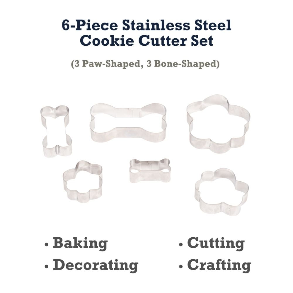 6-Piece Stainless Steel Dog Treat Cookie Cutter Set
