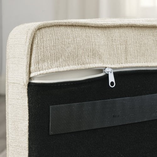 Removable washable cushion with zipper on beige luxury dog bed