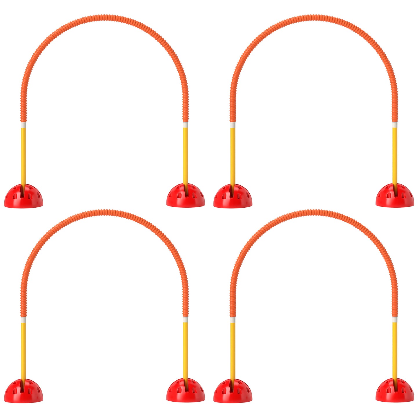 4 Piece Dog Agility Equipment W 4 Adjustable Width Doors, Carry Bag, Easy Assemble & Portable, Orange