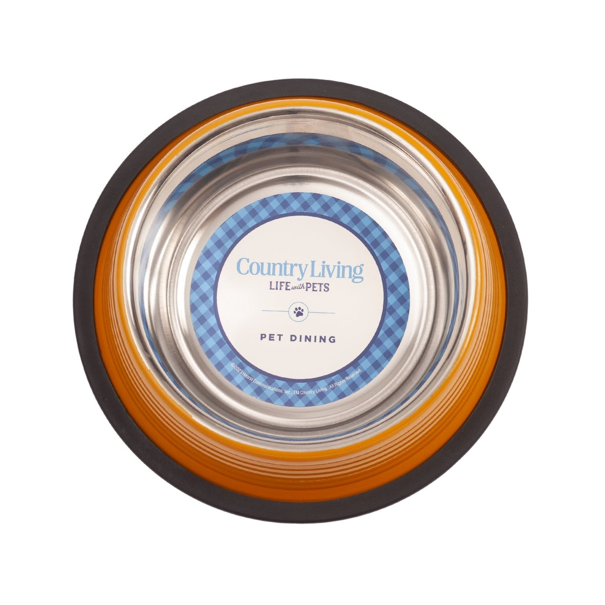 Golden Yellow Ribbed Stainless Steel Pet Bowls, Set of 2