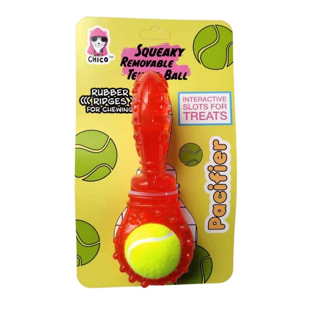 Interactive TPR Dog Chew Toy with Squeaker Ball