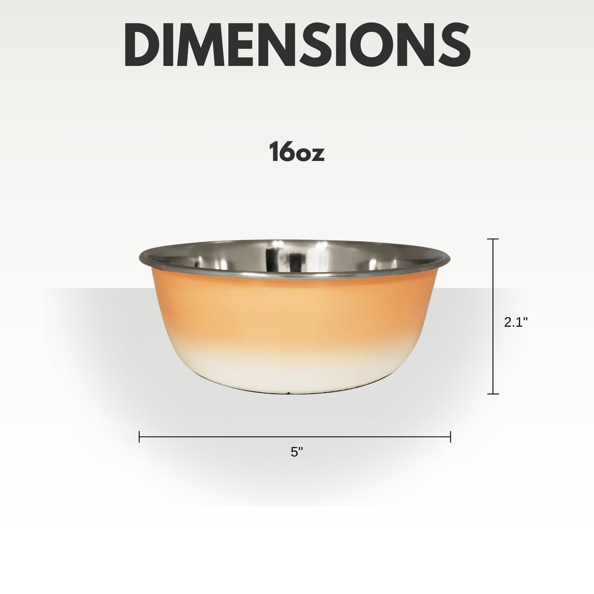 Peach Coral Deep Stainless Steel Dog Bowl