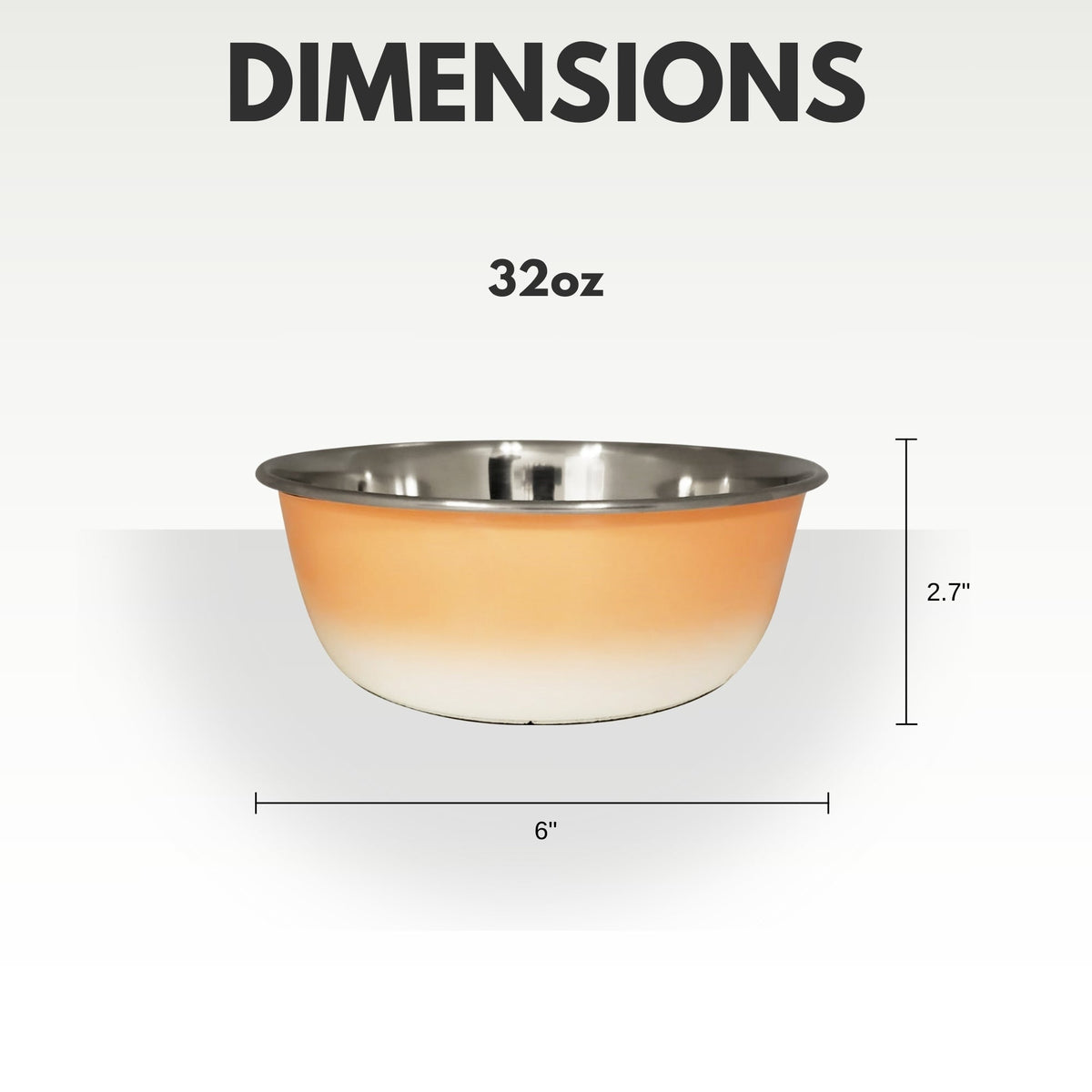 Peach Coral Deep Stainless Steel Dog Bowl