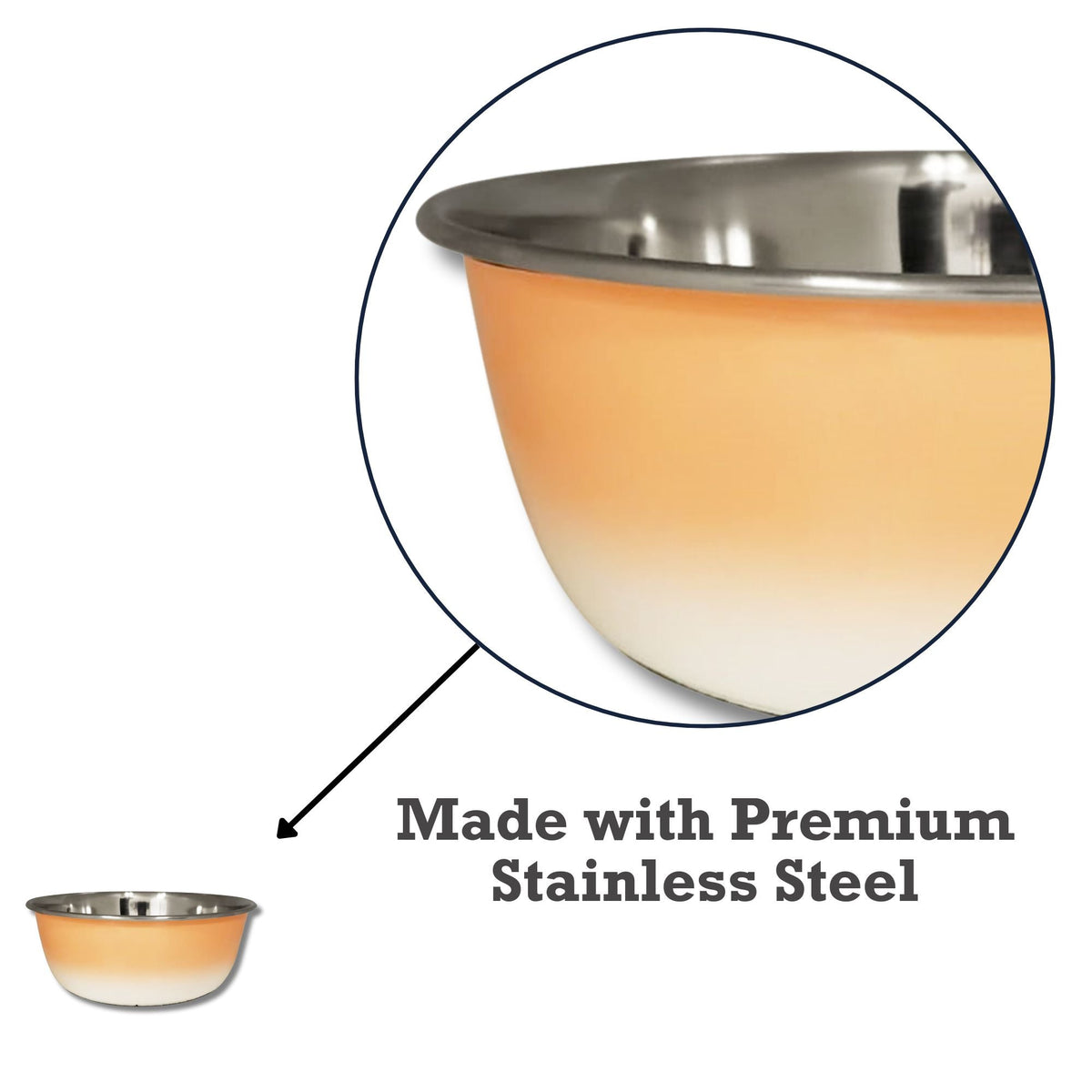 Peach Coral Deep Stainless Steel Dog Bowl