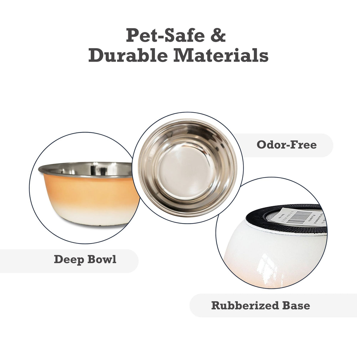 Peach Coral Deep Stainless Steel Dog Bowl