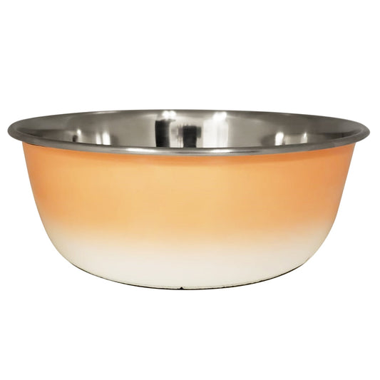 Peach Coral Deep Stainless Steel Dog Bowl