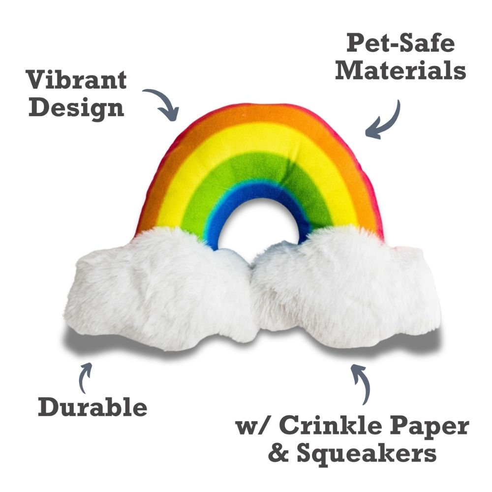 Magical Rainbow Plush Dog Toy, 11 x 8 in