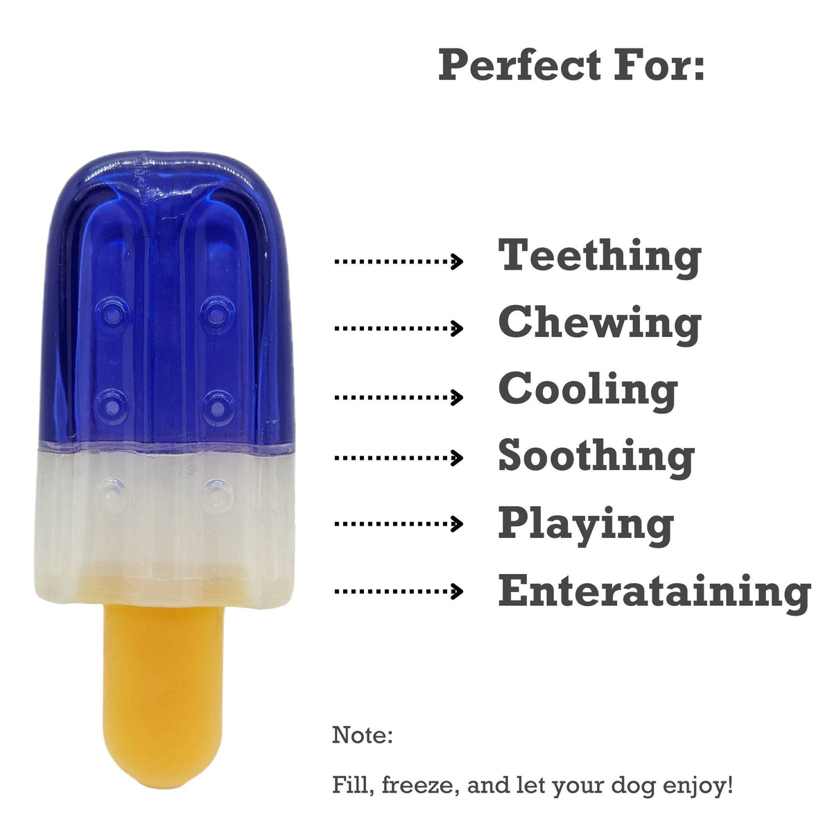 Freezable Popsicle TPR Dog Toy, Small & Large