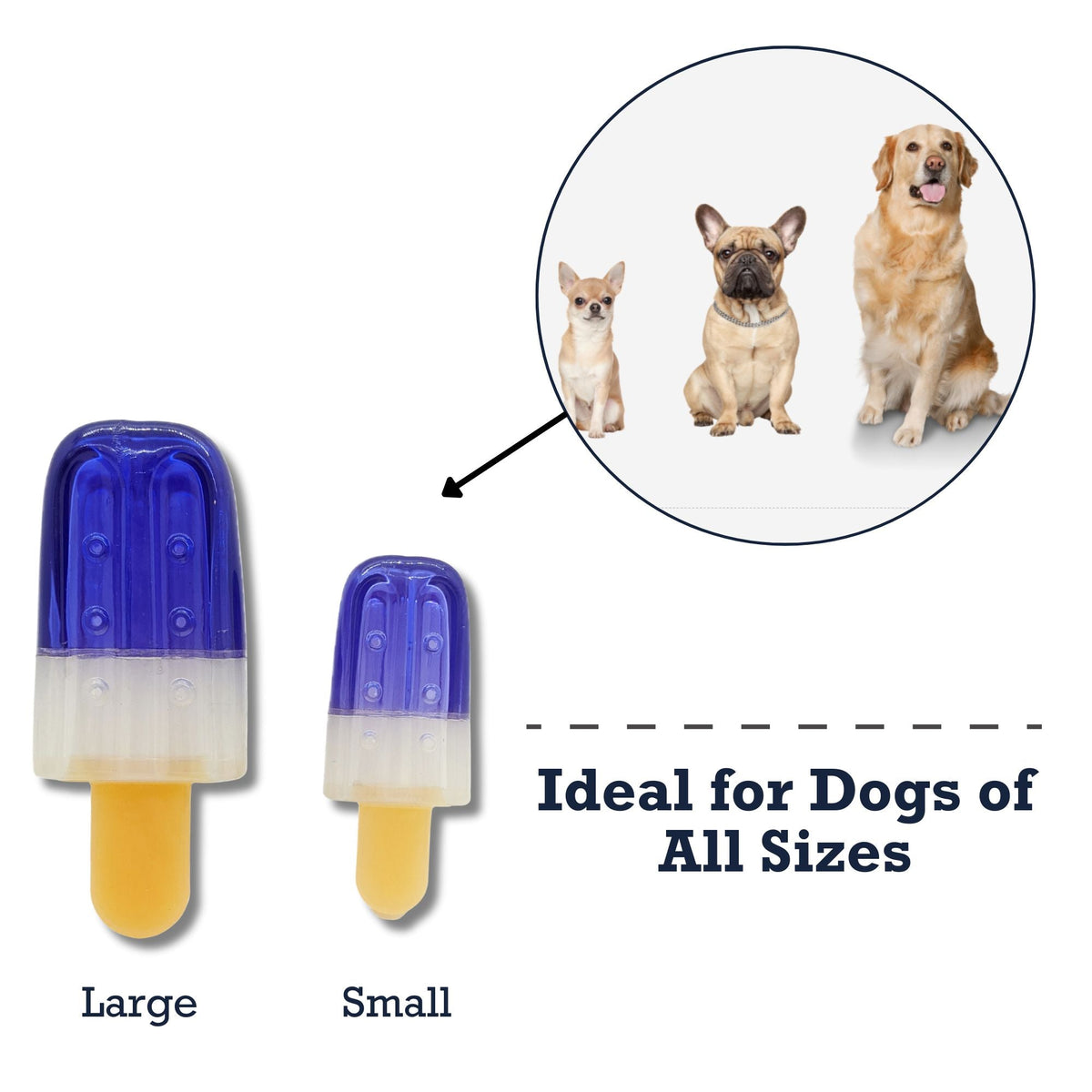 Freezable Popsicle TPR Dog Toy, Small & Large