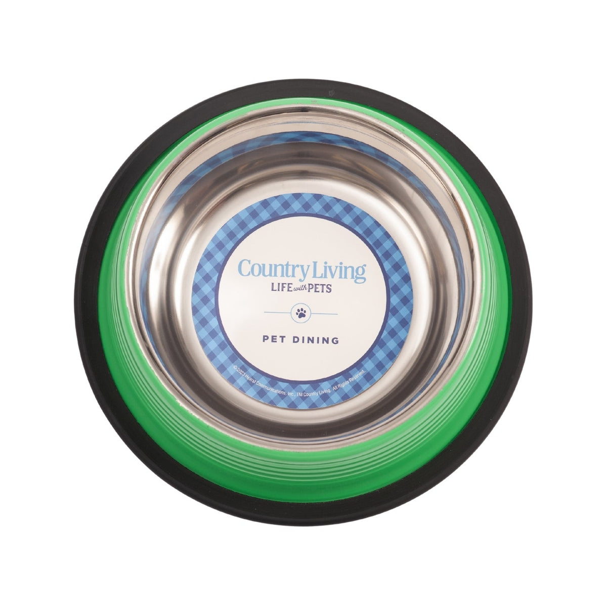 Irish Green Ribbed Stainless Steel Pet Bowls, Set of 2