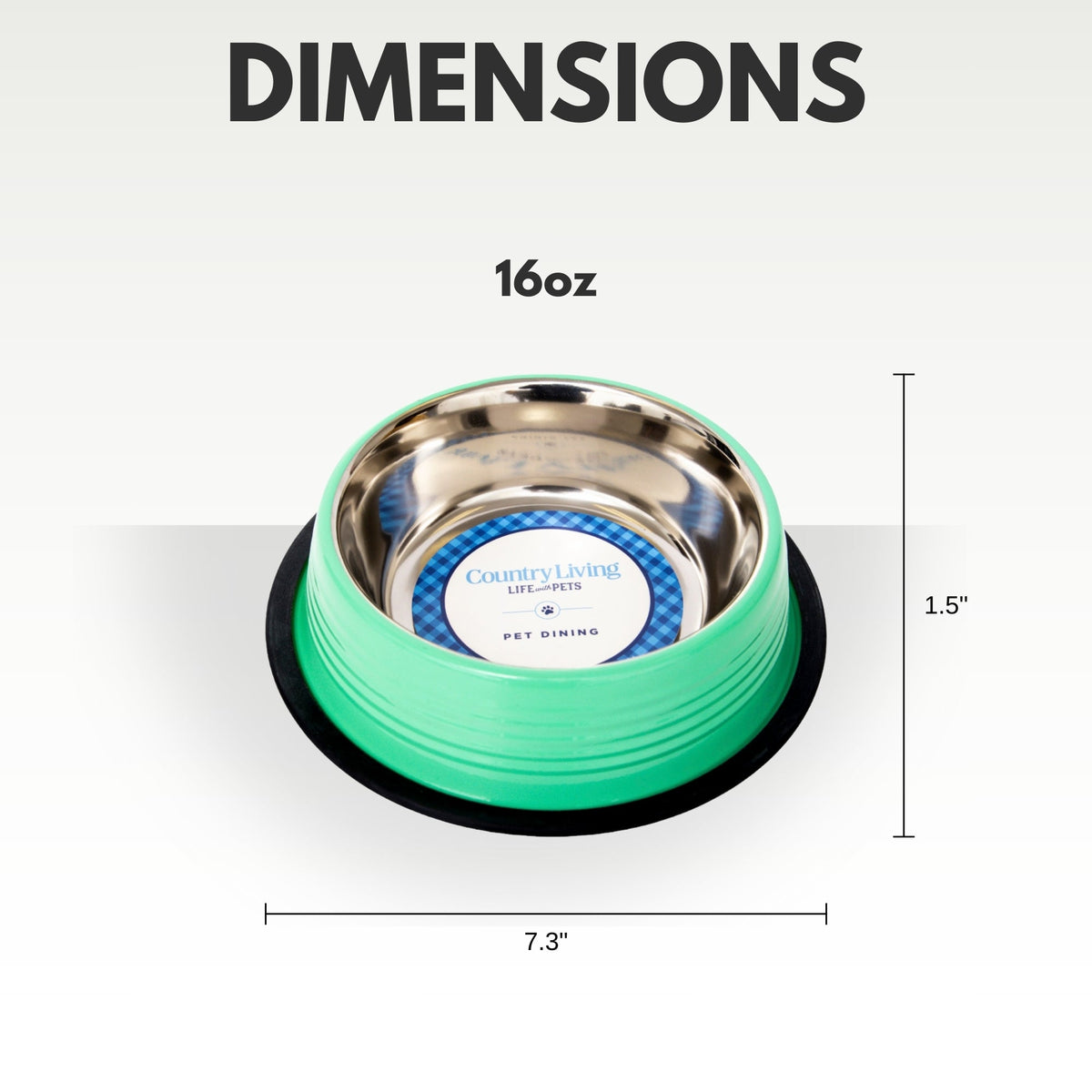 Irish Green Ribbed Stainless Steel Pet Bowls, Set of 2