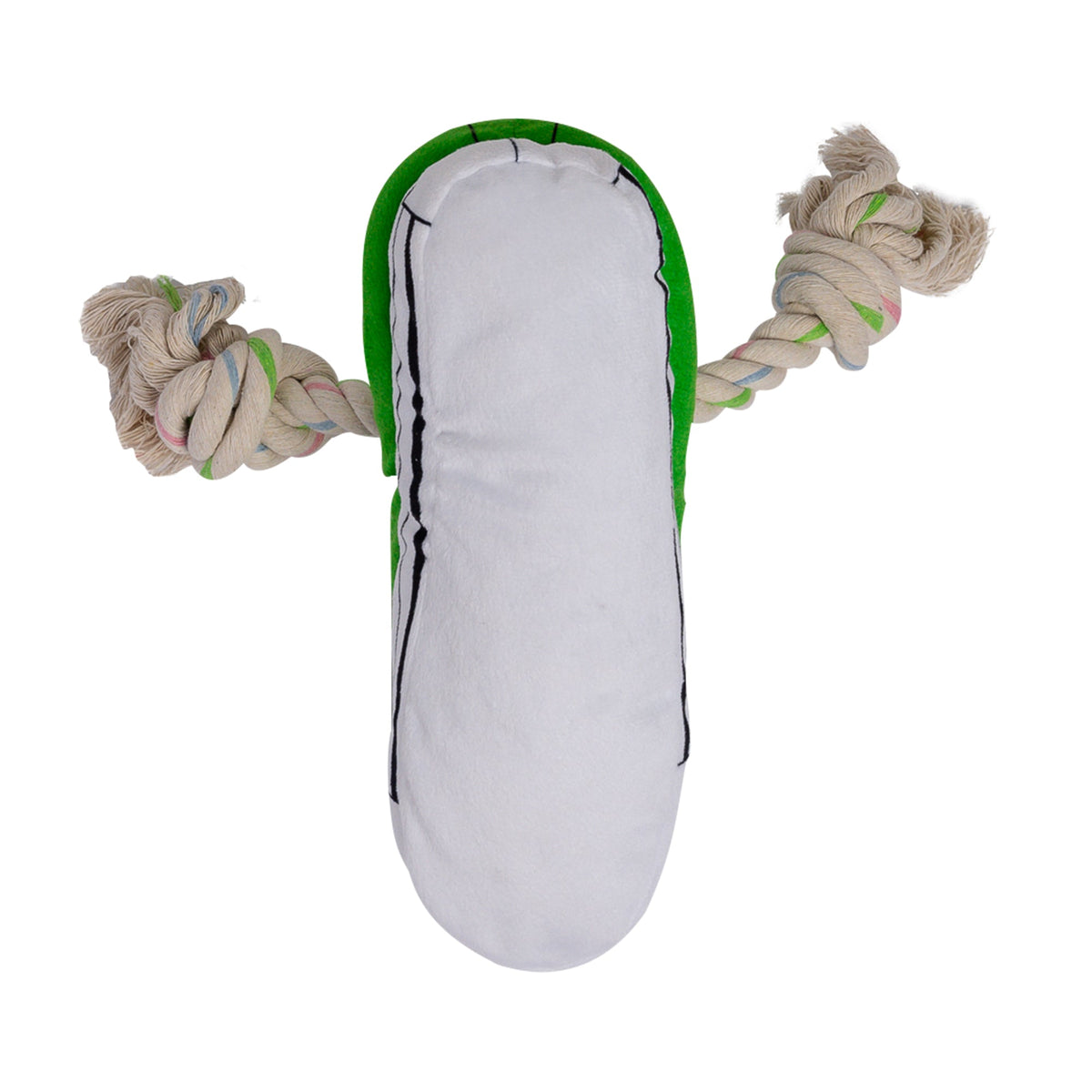 Green Squeaky Plush Sneaker Dog Toy with Treat Pocket
