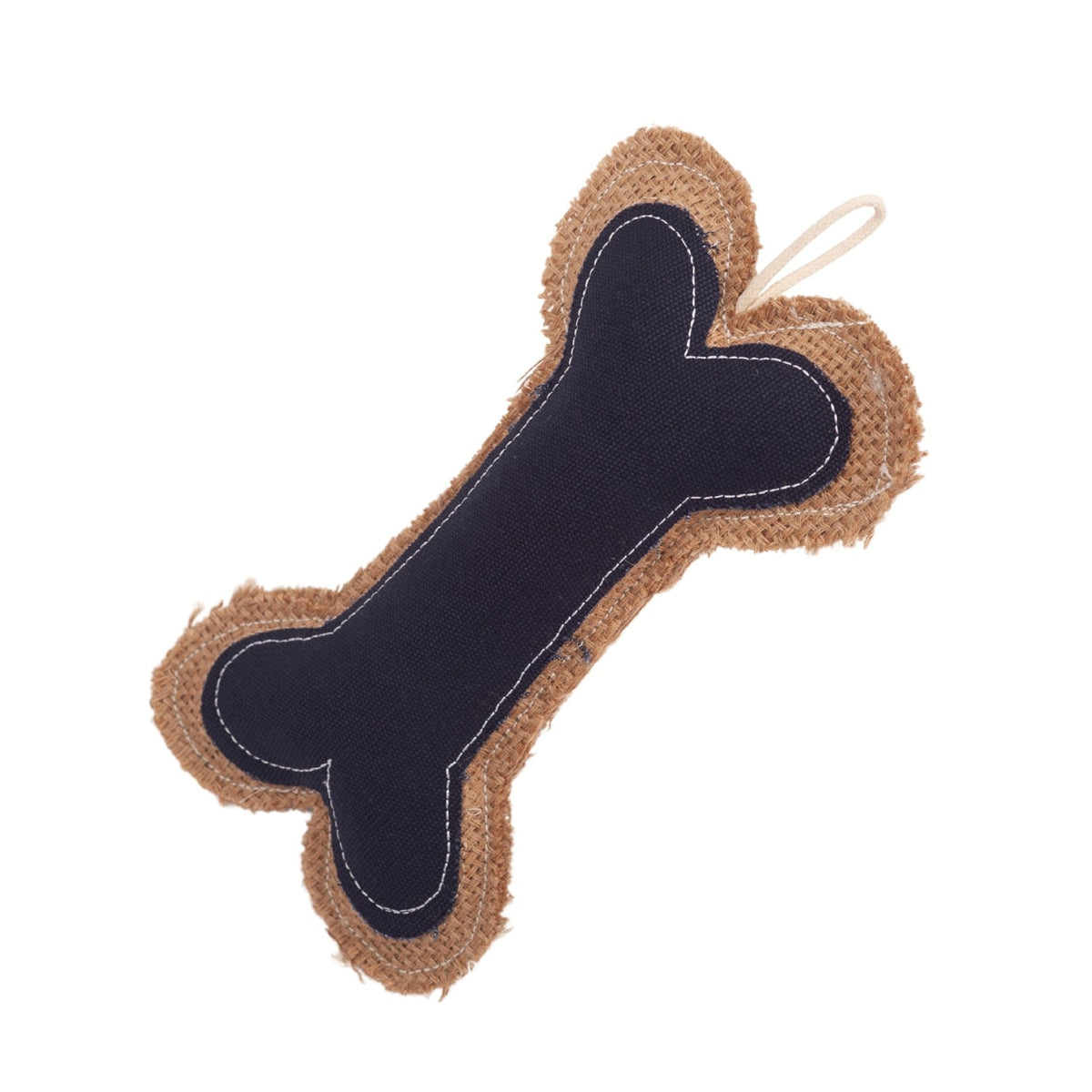 Jean Leather & Jute Bone Pillow Dog Toy, 9 in