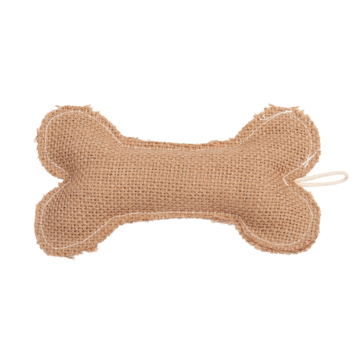 Jean Leather & Jute Bone Pillow Dog Toy, 9 in
