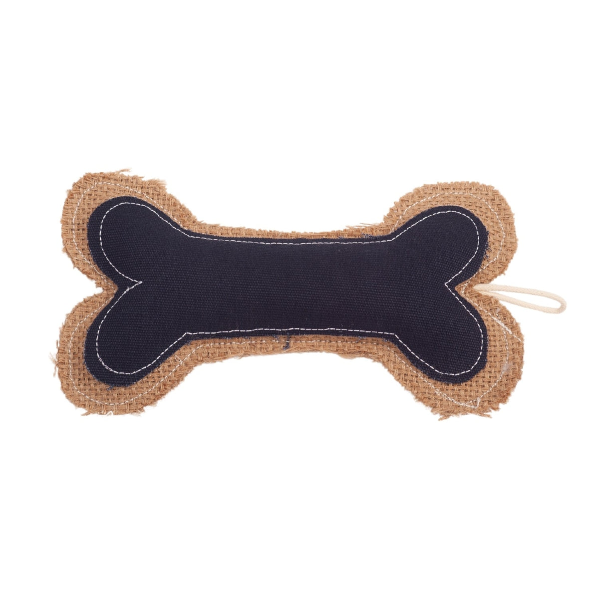 Jean Leather & Jute Bone Pillow Dog Toy, 9 in