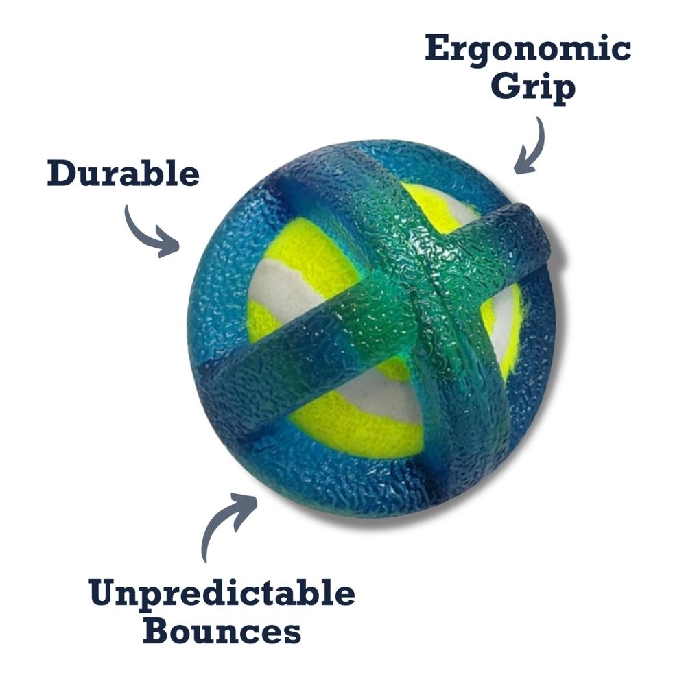 TPR-Coated Agility Tennis Ball Dog Toy, Small & Large