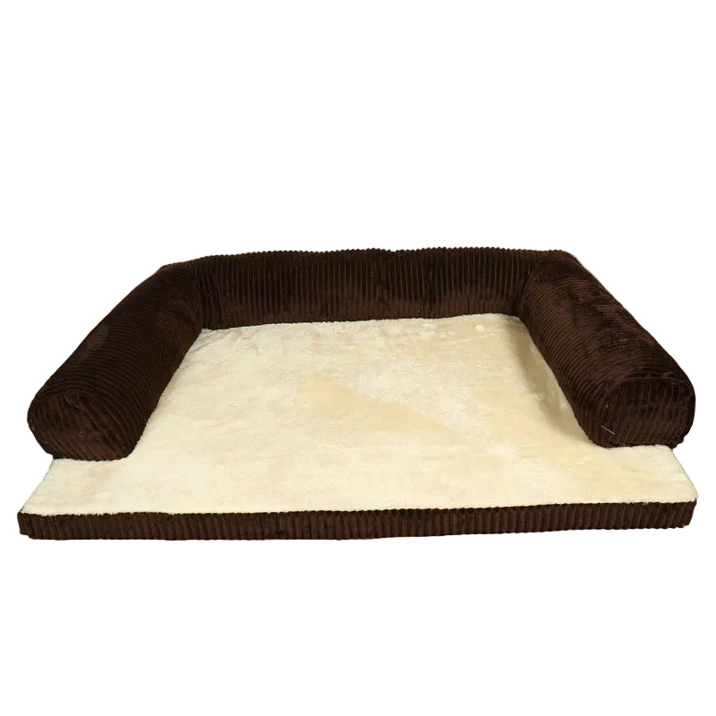 Brown and beige pet bed