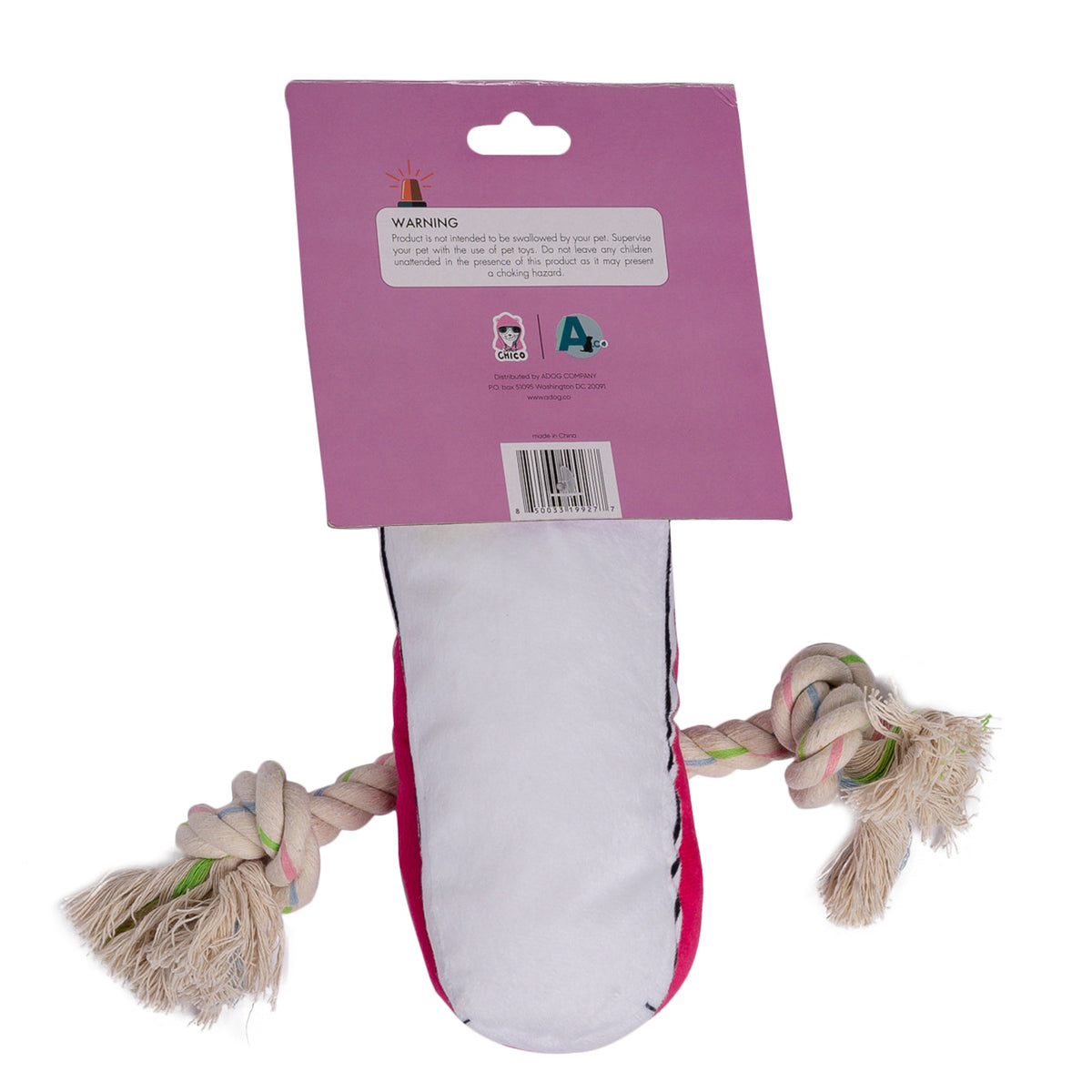 Pink Squeaky Plush Sneaker Dog Toy with Treat Pocket
