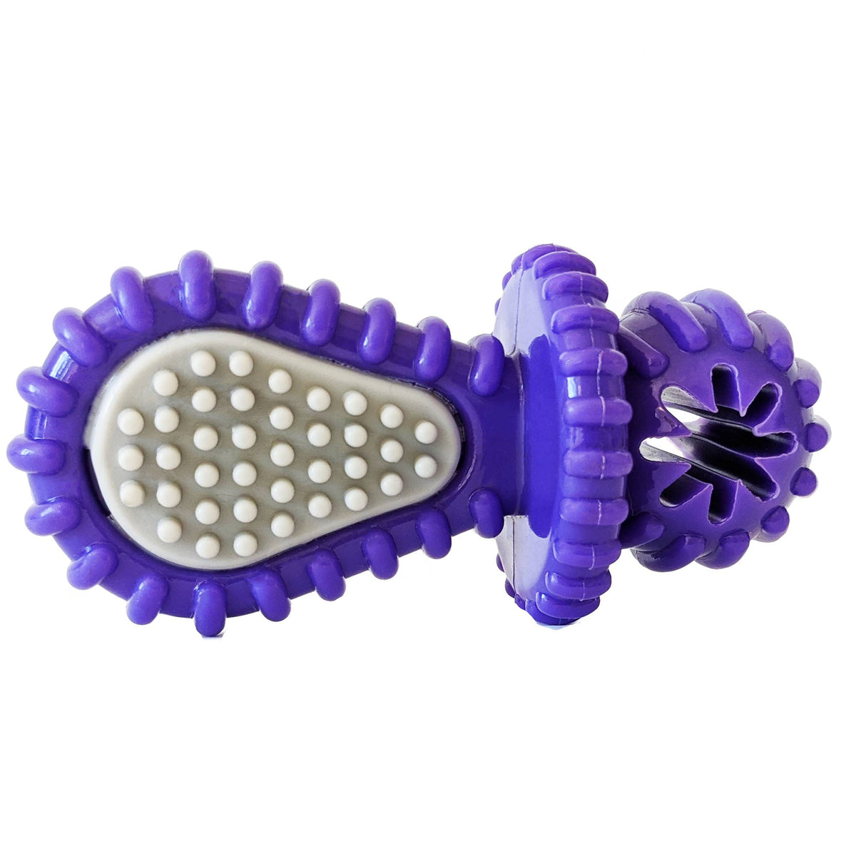 Purple TPR Pacifier Dog Chew Toy with Treat Hole