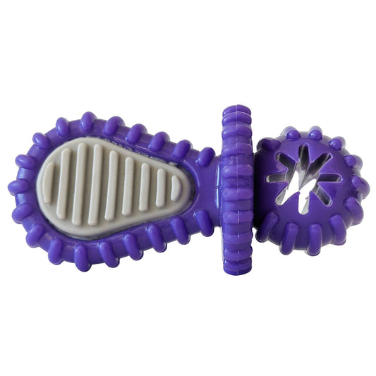 Purple TPR Pacifier Dog Chew Toy with Treat Hole