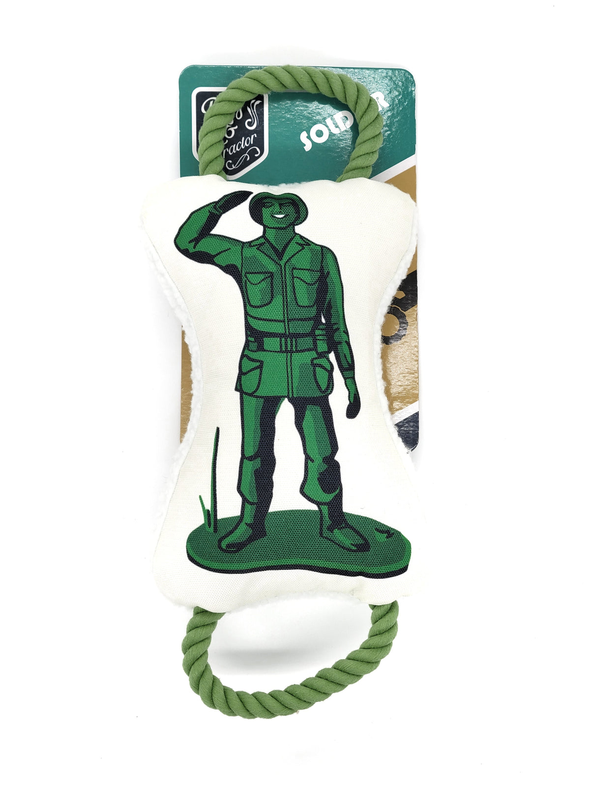 Retro Soldier Plush Dog Toy with Rope, 15 in