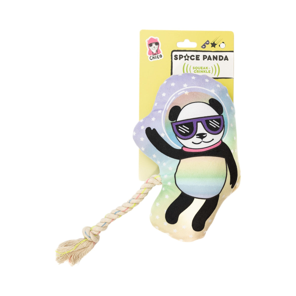 Space Panda Plush Dog Toy, 14 in