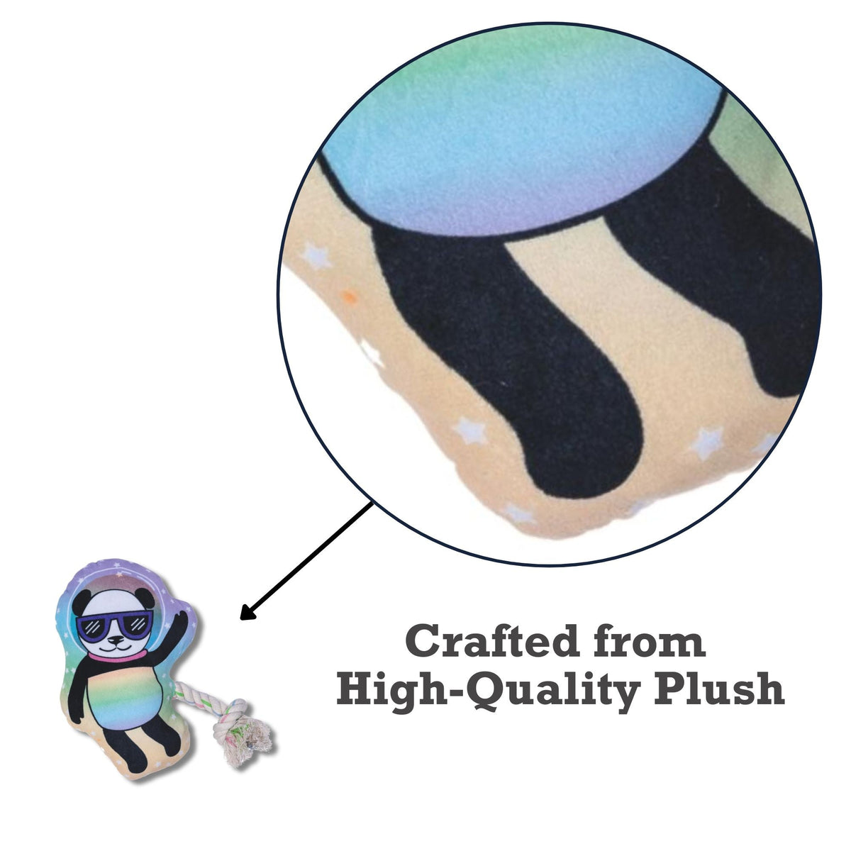 Space Panda Plush Dog Toy, 14 in