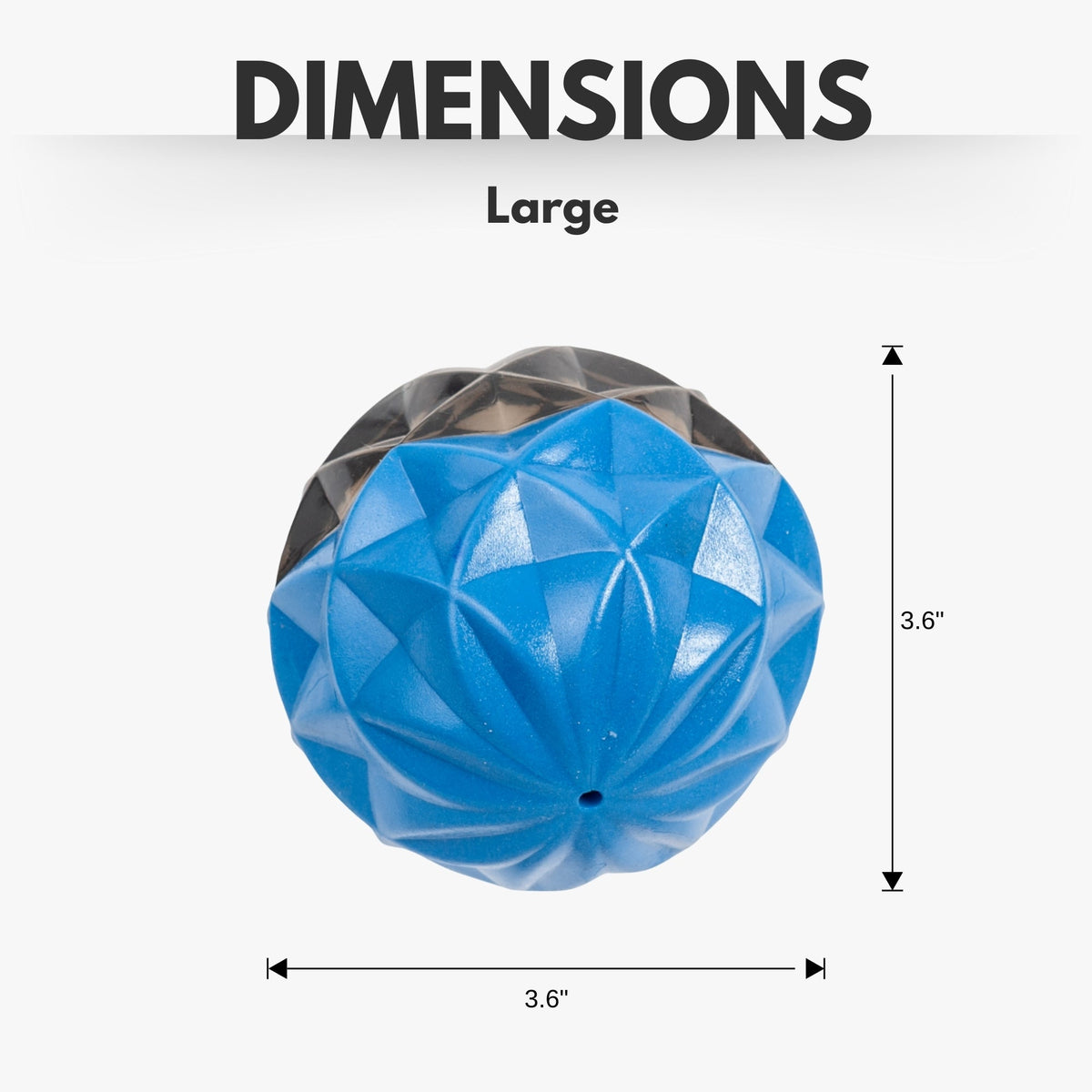 Geometric Textured Squeaky TPR Ball for Dogs, 3.6 in
