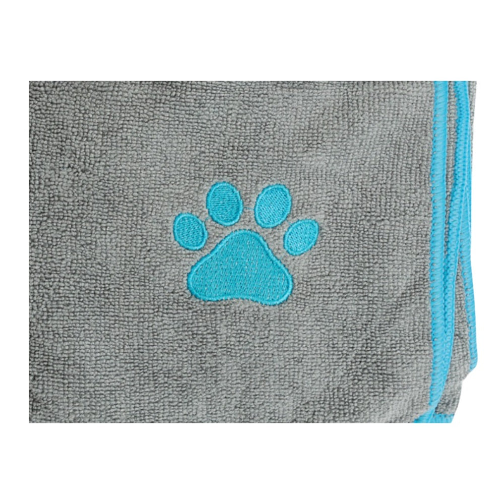Gray Microfiber Dog Bath Towel, 48 x 22 in
