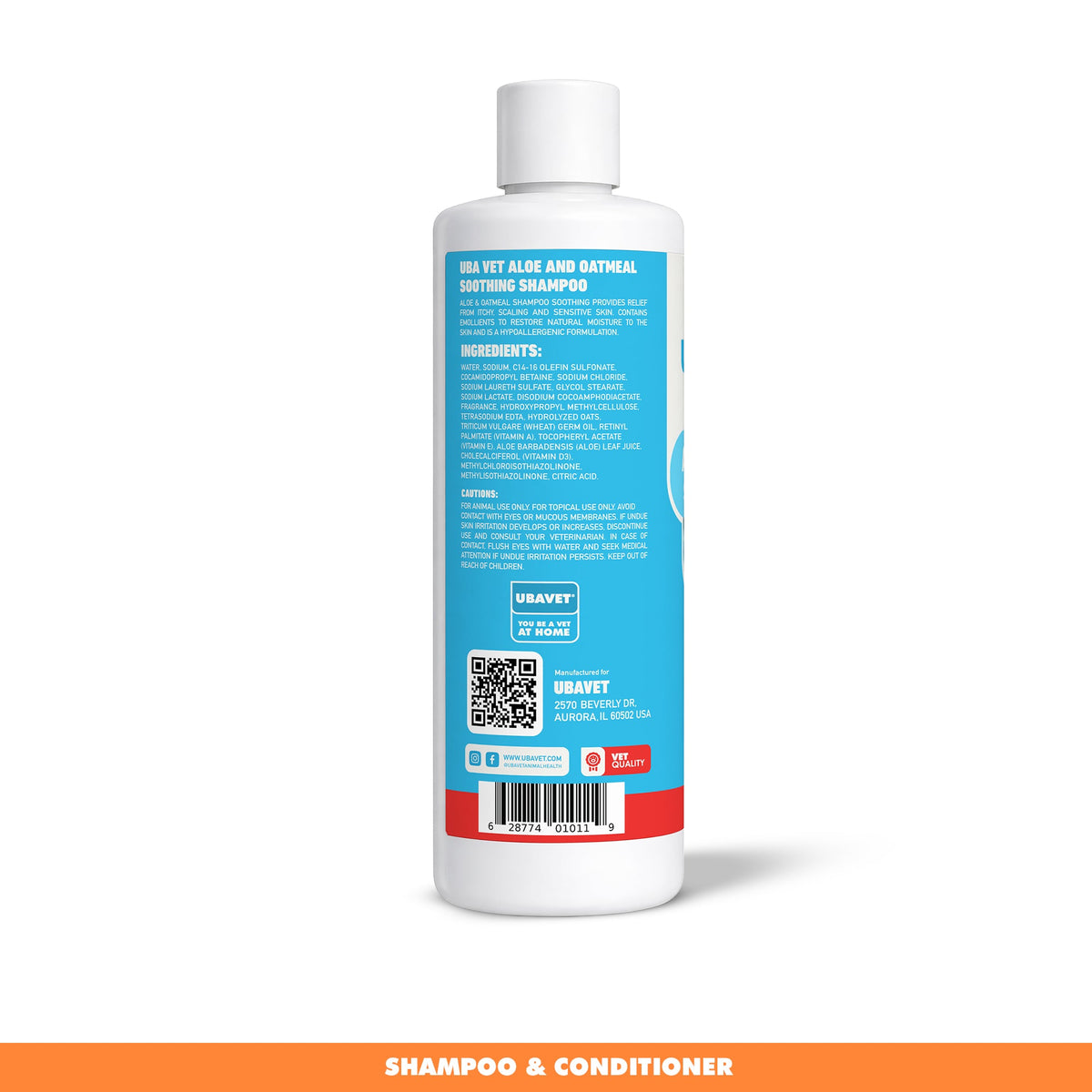 UBAVET Aloe & Oatmeal Pet Shampoo, 16.9 fl oz