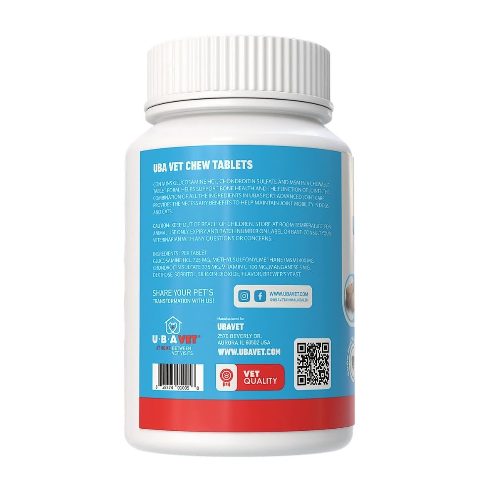 UBAVET Joint Support Chew Tablets, 90 or 180 Count