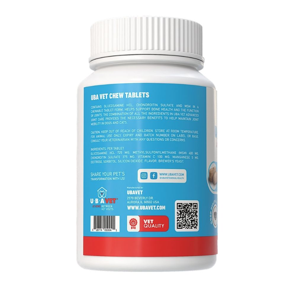 UBAVET Joint Support Chew Tablets, 90 or 180 Count