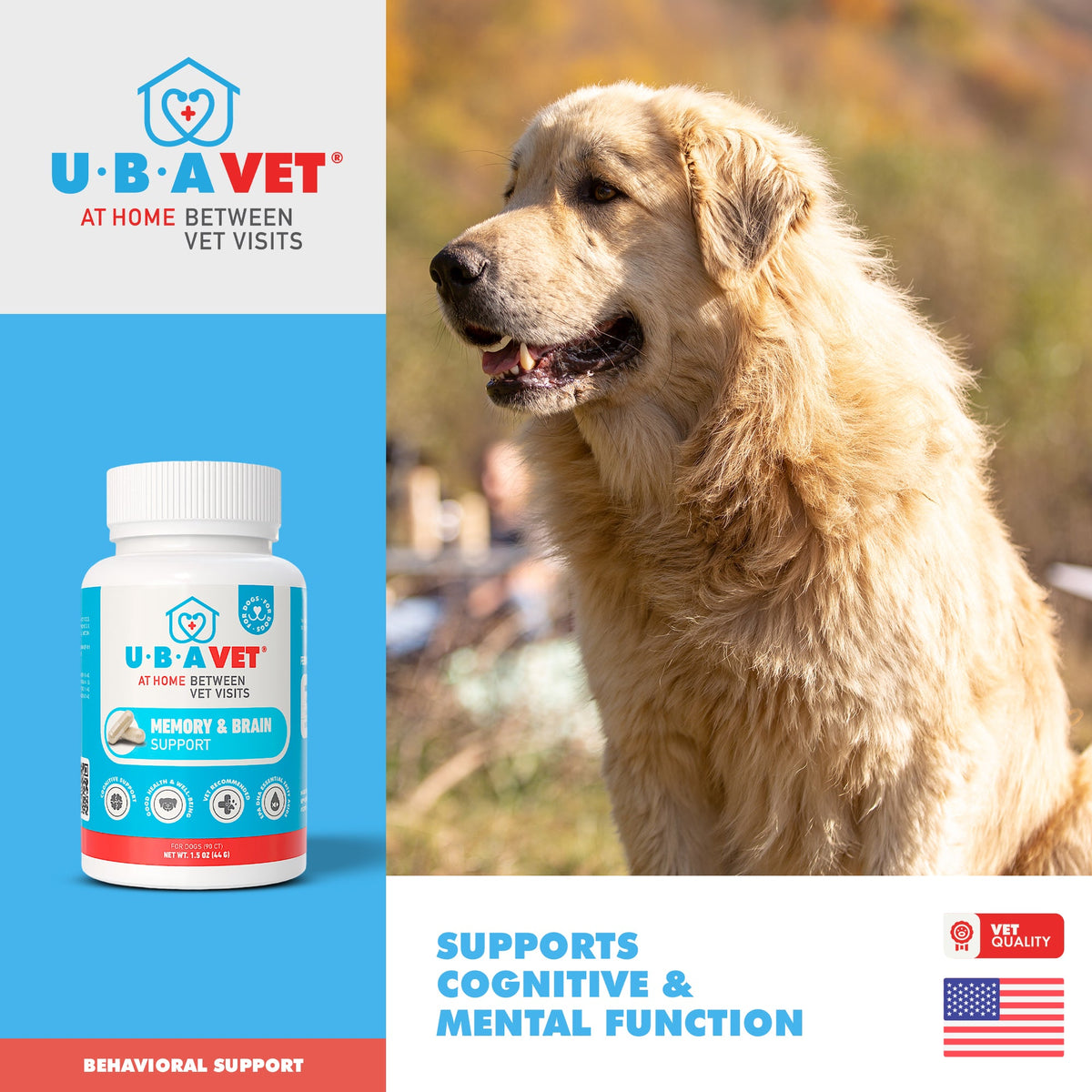 UBAVET Memory & Brain Support for Senior Dogs