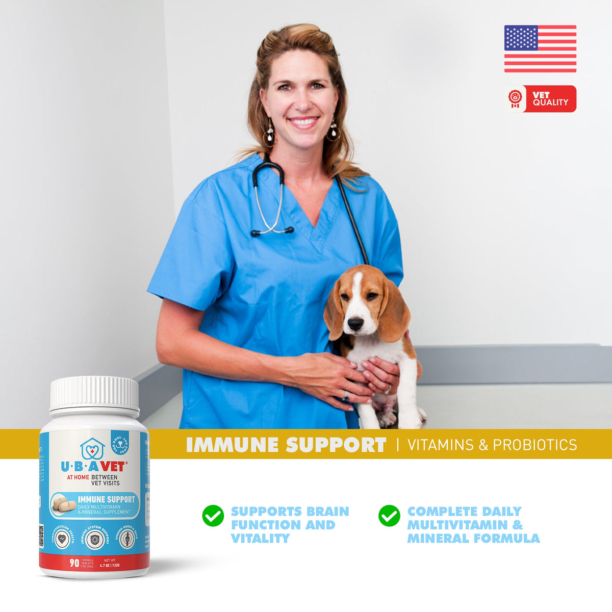 UBAVET Daily Multi-Vitamin for Dogs, 90 Chews