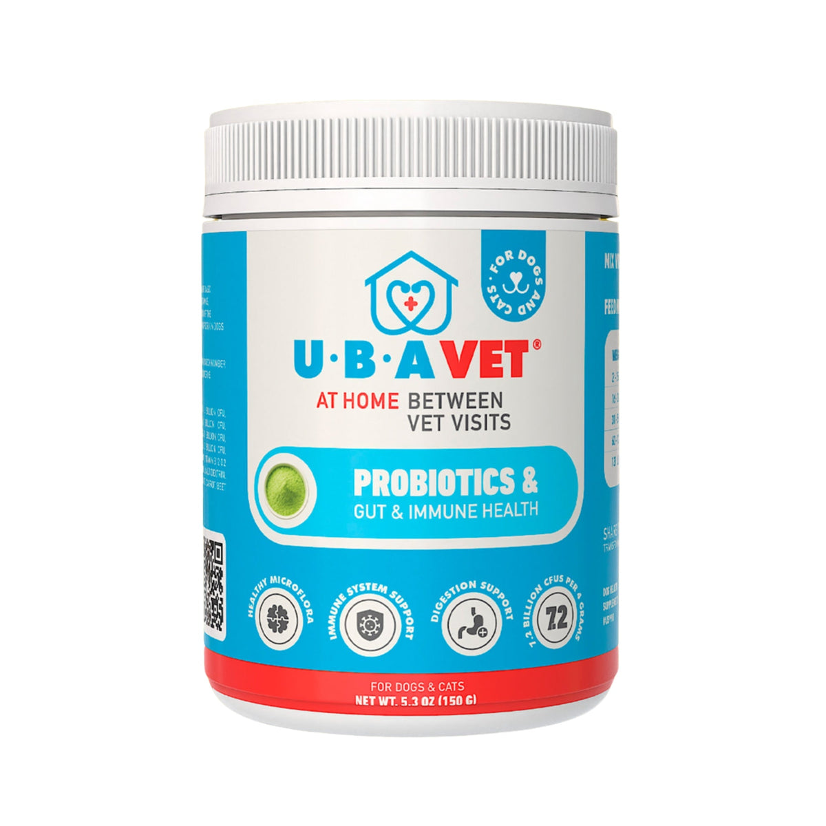 UBAVET Probiotic Powder for Dogs & Cats, 5.3 oz