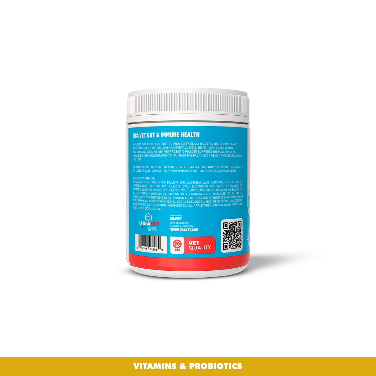 UBAVET Probiotic Powder for Dogs & Cats, 5.3 oz