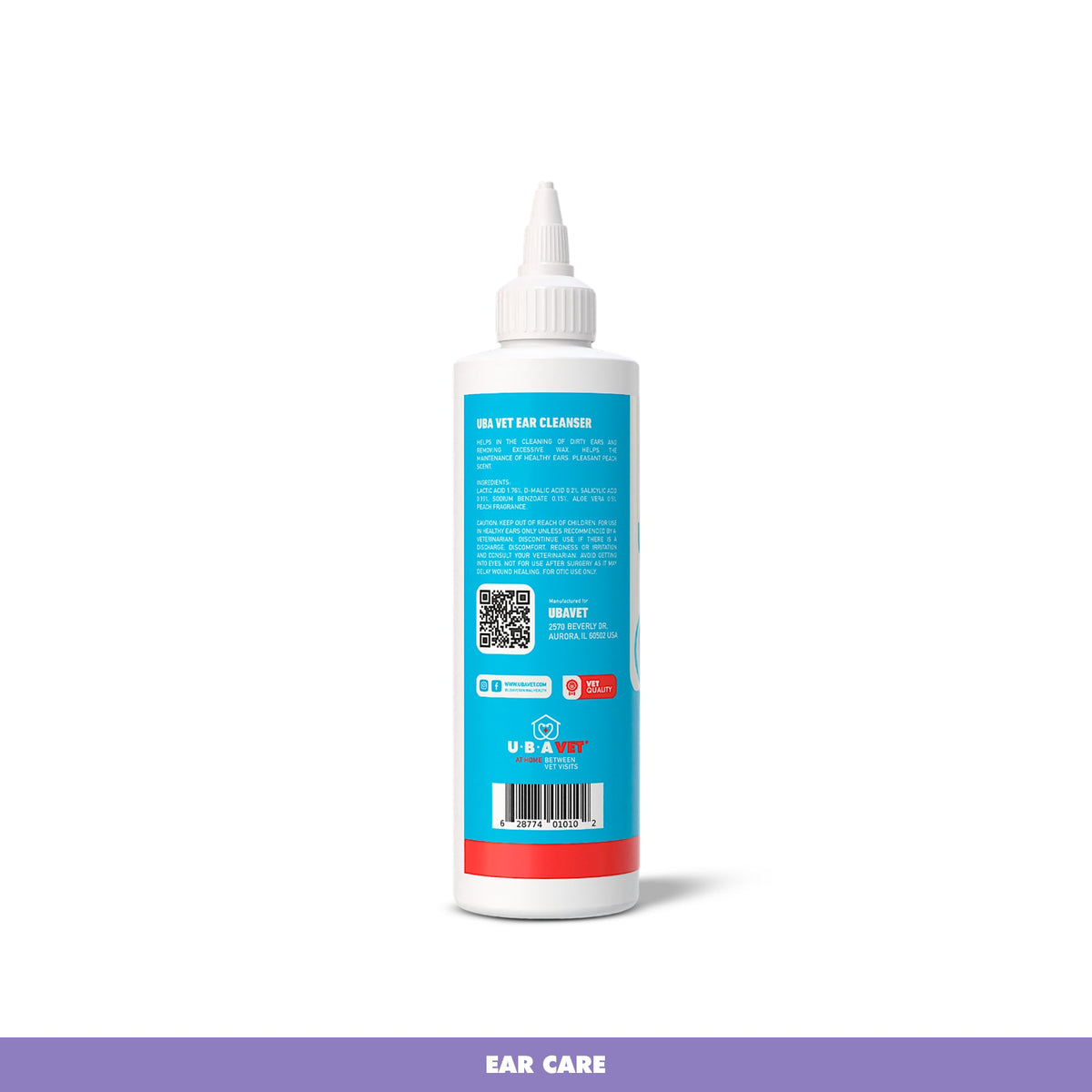 UBAVET Ear Cleansing Solution for Dogs & Cats, 4 oz
