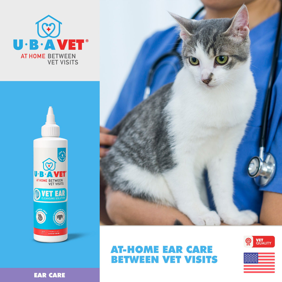 UBAVET Ear Cleansing Solution for Dogs & Cats, 4 oz
