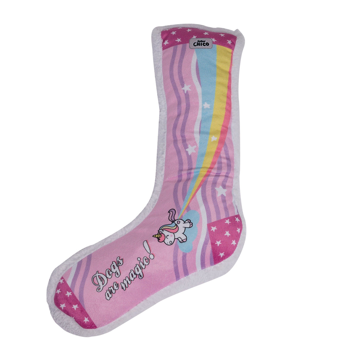 Squeaky Unicorn Plush Sock Dog Toy