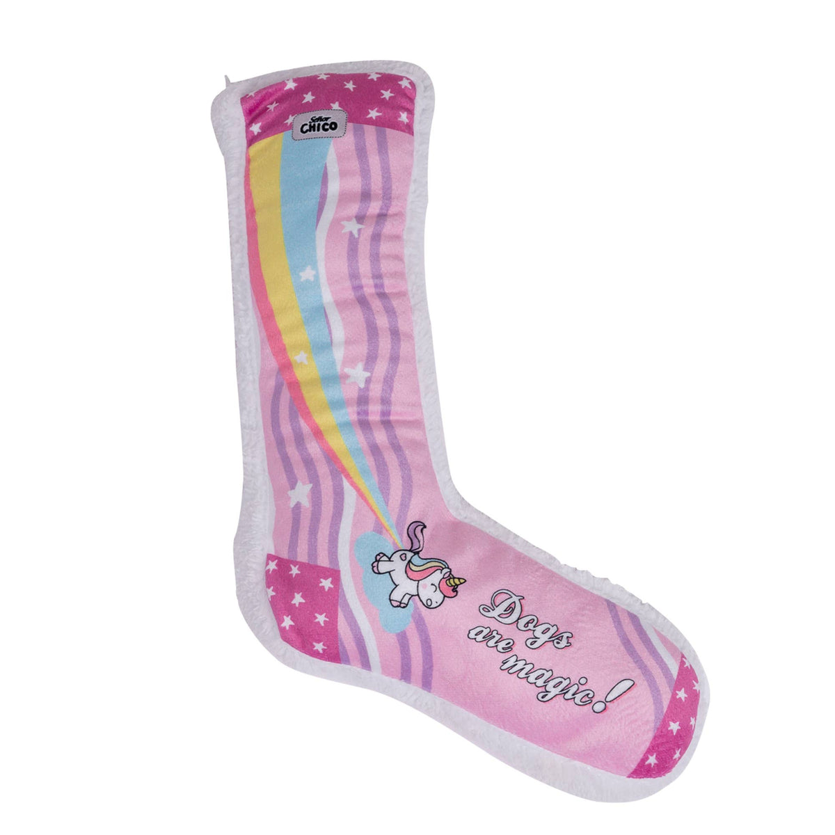 Squeaky Unicorn Plush Sock Dog Toy